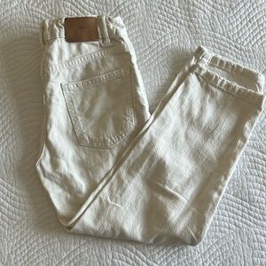 Zara girls cream distressed mom Jean